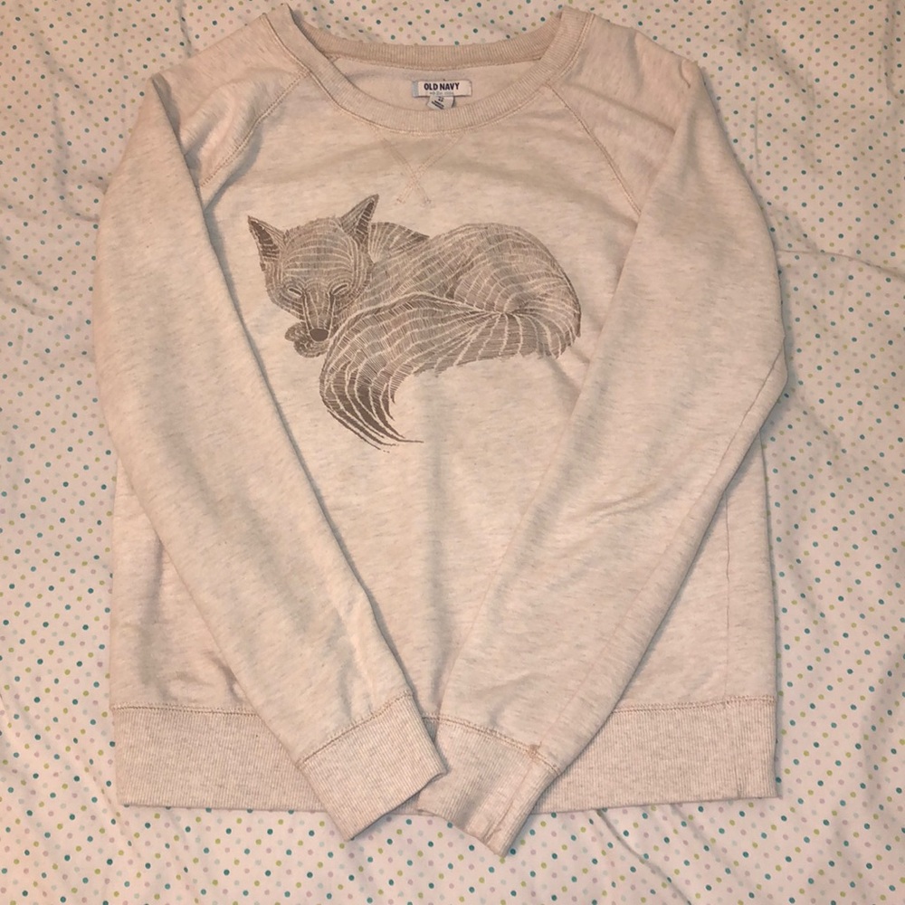 Old navy fox print sweater (xs)